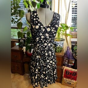 Tommy Hilfiger Black and White Floral Midi Dress